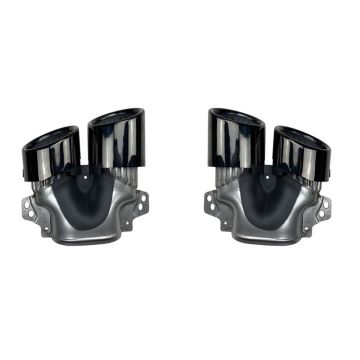 Mercedes Benz A220 A250 A-Class W177 V177 2019-2022 Quad Exhaust Tips A45 AMG Style Black