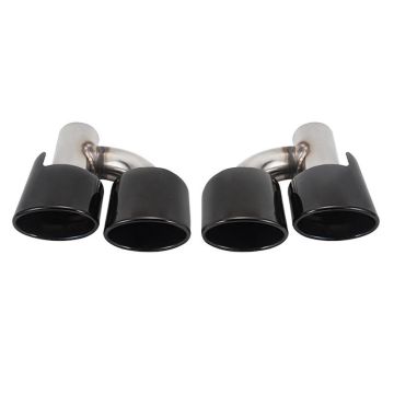 Mercedes Benz C-Class W204 2008-2014 Quad Exhaust Tips C63 AMG Style Black