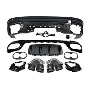 Mercedes Benz GLB-Class X247 2020-2025 GLB45 AMG Style Rear Diffuser with Exhaust Tips Black