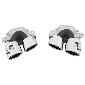 Mercedes Benz A220 A250 A-Class W177 V177 2019-2022 Quad Exhaust Tips A45 AMG Style Silver