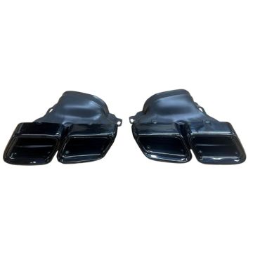 Mercedes Benz E-Class W212 2014-2016 Quad Exhaust Tips E63 AMG Style Black