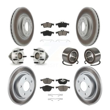 Front Rear Wheel Hub Bearing Coated Disc Brake Rotor And Pad Kit (10Pc) For Mazda 3 Sport KBB-118080