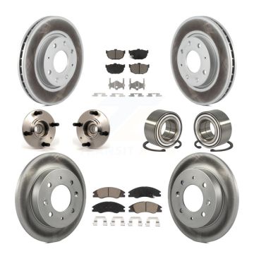 Front Rear Hub Bearing Coated Disc Brake Rotor & Pads Kit (10Pc) For Kia Spectra Spectra5 KBB-118097