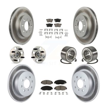 Front Rear Hub Bearing Coated Disc Brake Rotor And Pads Kit (10Pc) For 2001-2005 Acura EL KBB-118110