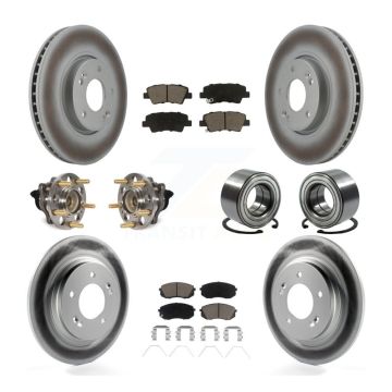 Front Rear Hub Bearing Coated Disc Brake Rotor & Pad Kit (10Pc) For 2017-2019 Kia Soul EV KBB-118112