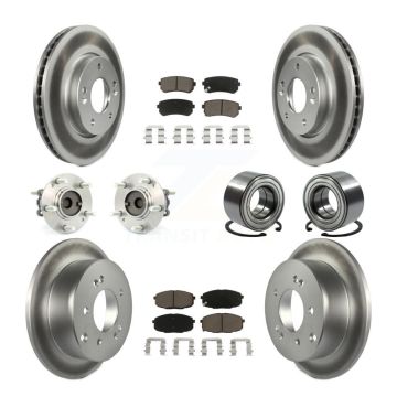 Front Rear Hub Bearing Coated Disc Brake Rotor & Pad Kit (10Pc) For Kia Forte Koup Forte5 KBB-118119