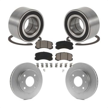 Front Wheel Bearing Coated Disc Brake Rotors And Ceramic Pads Kit For Mitsubishi Lancer KBB-118122