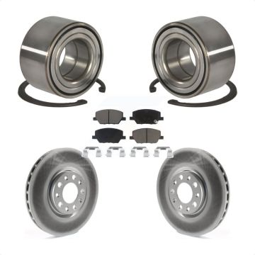 Front Wheel Bearing Coated Disc Brake Rotors And Ceramic Pads Kit For 2016-2018 Fiat 500X KBB-118141