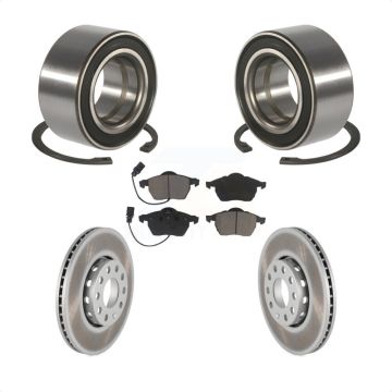 Front Wheel Bearing Coated Disc Brake Rotor And Pads Kit For Volkswagen Passat Audi A4 A6 KBB-118145