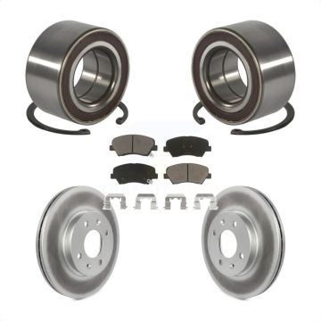 Front Wheel Bearing Coated Disc Brake Rotors And Ceramic Pads Kit For Kia Rio KBB-118160