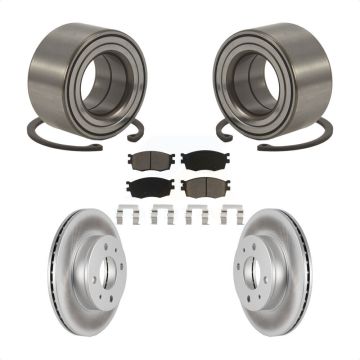 Front Wheel Bearing Coated Disc Brake Rotor And Pad Kit For 2006 Hyundai Accent Hatchback KBB-118167