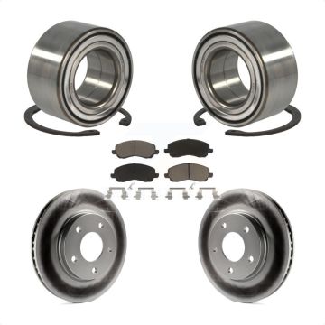 Front Wheel Bearing Coated Disc Brake Rotor & Pad Kit For Mitsubishi Lancer Dodge Caliber KBB-118173