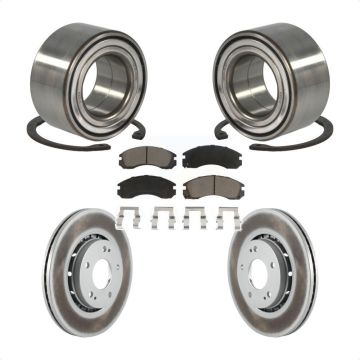 Front Wheel Bearing Coat Brake Rotor Pad Kit For 2009 Mitsubishi Lancer Ralliart with AWD KBB-118176