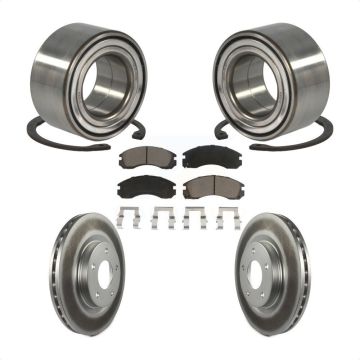 Front Wheel Bearing Coated Disc Brake Rotors And Pads Kit For 2017 Mitsubishi Lancer FWD KBB-118177