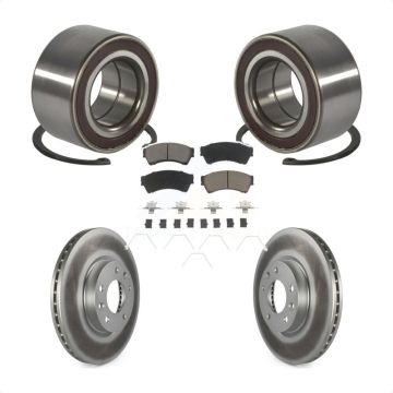 Front Wheel Bearing Coated Disc Brake Rotors And Pads Kit For 2009-2013 Mazda 6 2.5L KBB-118211
