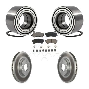Front Wheel Bearing Coated Brake Rotor Pad Kit For Ford Fusion Mazda 6 Lincoln MKZ Zephyr KBB-118212
