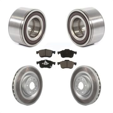Front Wheel Bearing Coated Disc Brake Rotors And Ceramic Pads Kit For 2014-2018 Fiat 500L KBB-118219