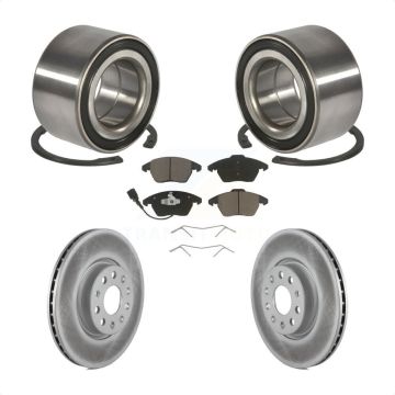Front Wheel Bearing Coated Disc Brake Rotors And Ceramic Pads Kit For Volkswagen Jetta KBB-118227