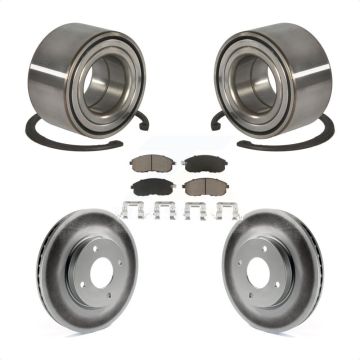 Front Wheel Bearing Coated Disc Brake Rotors And Pads Kit For 2010-2011 Nissan Versa 1.8L KBB-118231