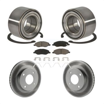 Front Wheel Bearing Coated Disc Brake Rotors And Pads Kit For 2010-2011 Nissan Versa 1.6L KBB-118232