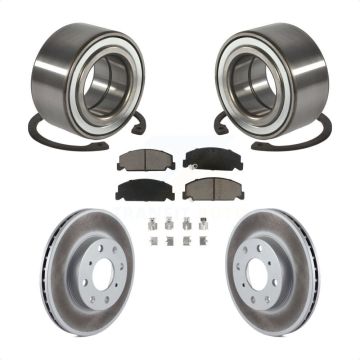 Front Wheel Bearing Coated Disc Brake Rotors And Ceramic Pads Kit For Honda Civic KBB-118234