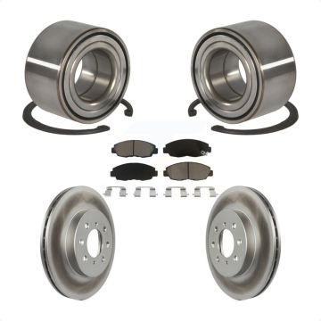 Front Wheel Bearing Coated Disc Brake Rotor And Ceramic Pads Kit For Honda Civic Acura EL KBB-118235