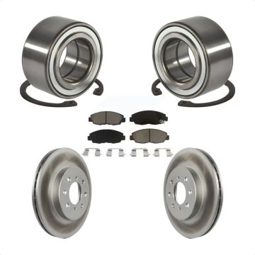 Front Wheel Bearing Coated Disc Brake Rotor And Ceramic Pads Kit For Honda Civic Acura EL KBB-118236