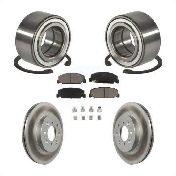 Front Wheel Bearing Coated Brake Rotor & Pad Kit For 1997 Honda Civic LX with 4-Wheel ABS KBB-118239