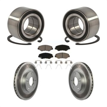 Front Wheel Bearing Coated Disc Brake Rotors And Ceramic Pads Kit For Honda Civic KBB-118259