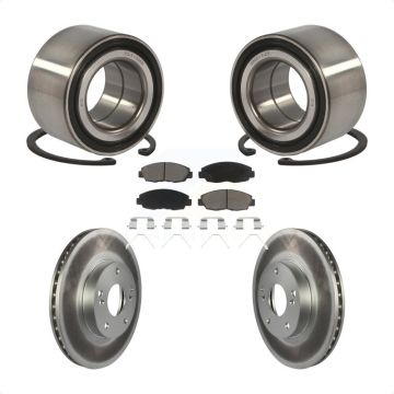 Front Wheel Bearing Coat Brake Rotor Pads Kit For 2014-2015 Honda Civic Touring with 1.8L KBB-118263