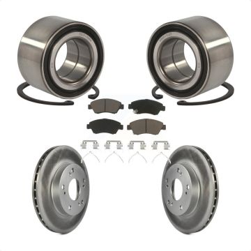 Front Wheel Bearing Coated Disc Brake Rotors And Ceramic Pads Kit For Honda Civic KBB-118276