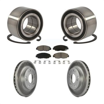 Front Wheel Bearing Coated Disc Brake Rotors And Ceramic Pads Kit For Honda Civic KBB-118278
