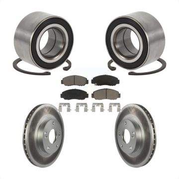 Front Wheel Bearing Coated Disc Brake Rotors And Pads Kit For Honda Accord Acura CSX KBB-118281