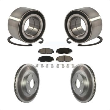 Front Wheel Bearing Coated Disc Brake Rotor And Pad Kit For 2011 Honda Civic GX with 1.8L KBB-118282