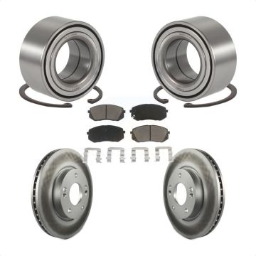 Front Wheel Bearing Coated Disc Brake Rotors And Ceramic Pads Kit For 2010-2012 Kia Rondo KBB-118293