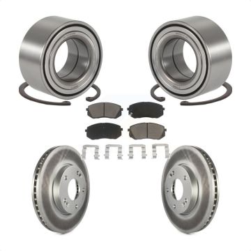 Front Wheel Bearing Coated Disc Brake Rotors And Ceramic Pads Kit For 2007-2009 Kia Rondo KBB-118294