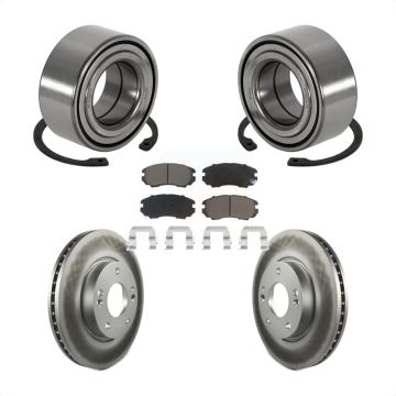 Front Wheel Bearing Coated Disc Brake Rotors And Ceramic Pads Kit For Hyundai Tiburon KBB-118303