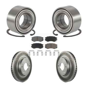 Front Wheel Bearing Coated Brake Rotor And Pad Kit For Hyundai Sonata Tucson Kia Sportage KBB-118306