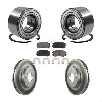 Front Wheel Bearing Coated Disc Brake Rotors And Ceramic Pads Kit For 2012-2013 Kia Soul KBB-118307