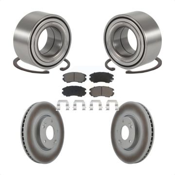 Front Wheel Bearing Coated Disc Brake Rotor And Pad Kit For 2006-2010 Hyundai Sonata 3.3L KBB-118310