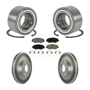 Front Wheel Bearing Coated Disc Brake Rotors And Ceramic Pads Kit For Honda CR-V KBB-118327