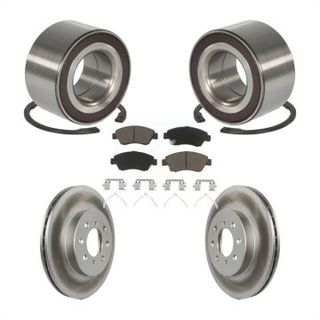 Front Wheel Bearing Coated Disc Brake Rotors And Ceramic Pads Kit For 2007-2008 Honda Fit KBB-118346