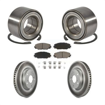 Front Wheel Bearing Coated Disc Brake Rotors And Pads Kit For 2017-2018 Toyota Corolla iM KBB-118351
