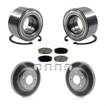 Front Wheel Bearing Coated Disc Brake Rotors And Ceramic Pads Kit For 2014-2016 Kia Soul KBB-118353