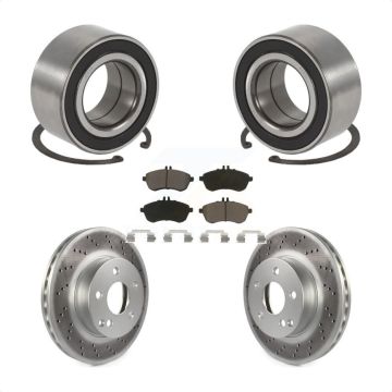 Front Wheel Bearing Coated Disc Brake Rotors And Pads Kit For Mercedes-Benz C250 AWD KBB-118360