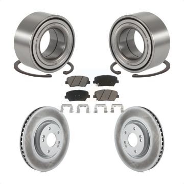 Front Wheel Bearing Coated Disc Brake Rotors And Pads Kit For 2012-2017 Hyundai Azera KBB-118362