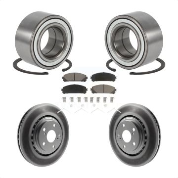 Front Wheel Bearing Coated Brake Rotor & Pad Kit For Toyota Highlander Sienna Lexus RX350 KBB-118368
