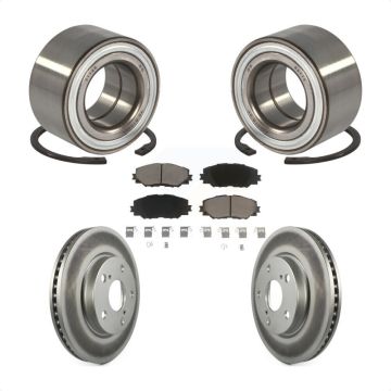 Front Wheel Bearing Coated Disc Brake Rotors And Pads Kit For 2017-2018 Toyota Prius V KBB-118392