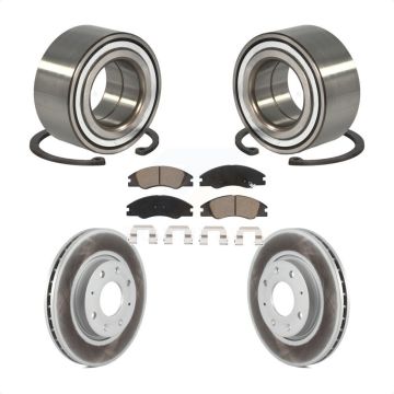 Front Wheel Bearing Coated Disc Brake Rotor And Ceramic Pads Kit For Kia Spectra Spectra5 KBB-118393