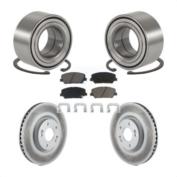 Front Wheel Bearing Coated Disc Brake Rotors And Pads Kit For 2011-2015 Kia Optima 2.0L KBB-118398